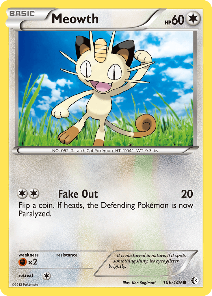 Meowth, carta 106 de Boundaries Crossed