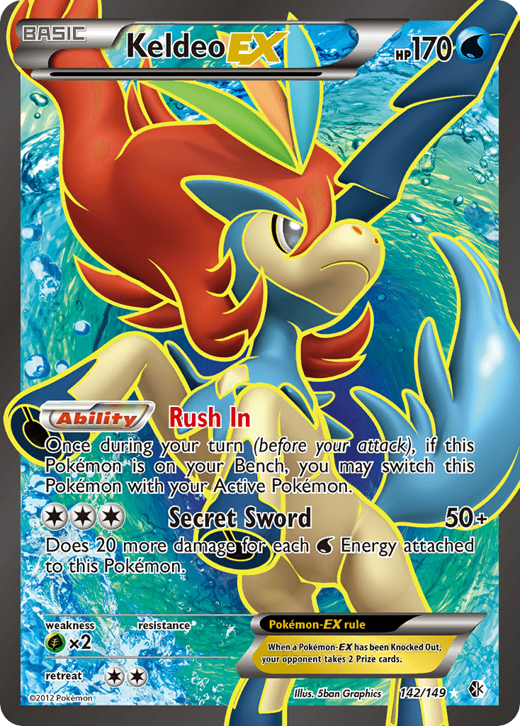Keldeo-EX, carta 142 de Boundaries Crossed