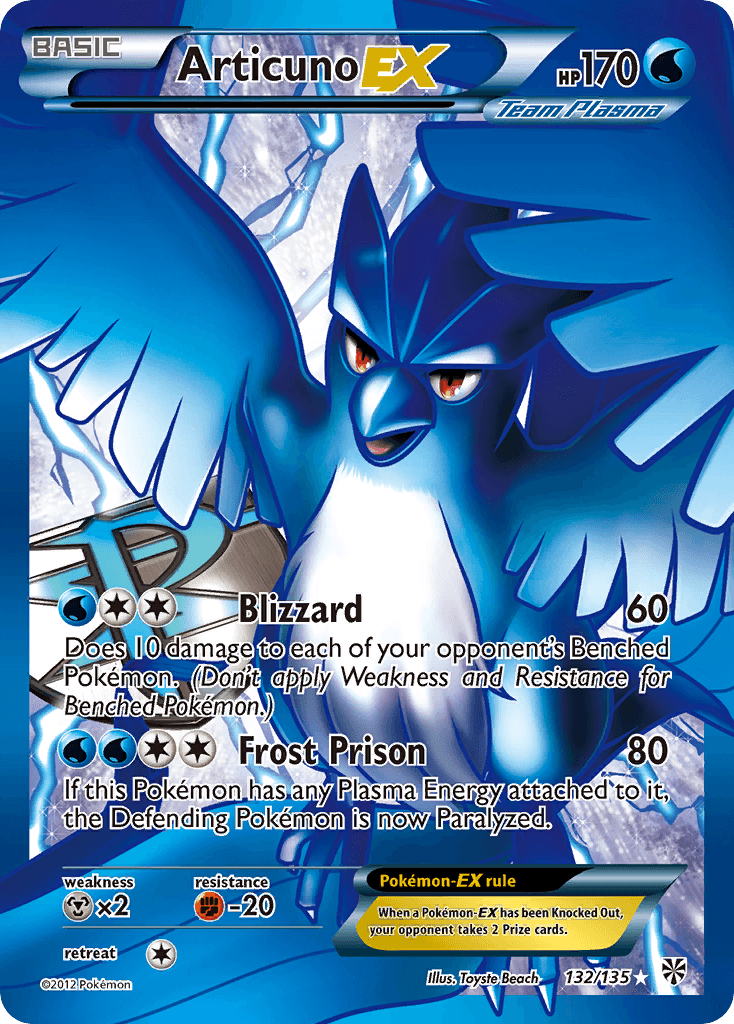 Articuno-EX, carta 132 de Plasma Storm