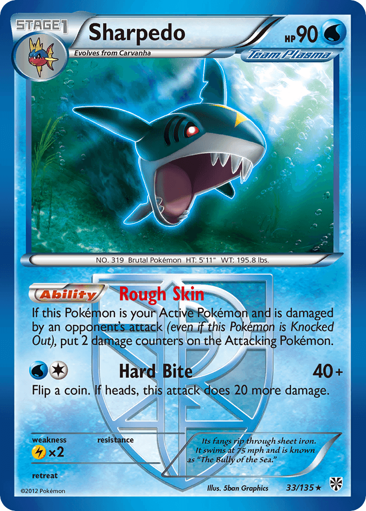 Sharpedo, carta 33 de Plasma Storm