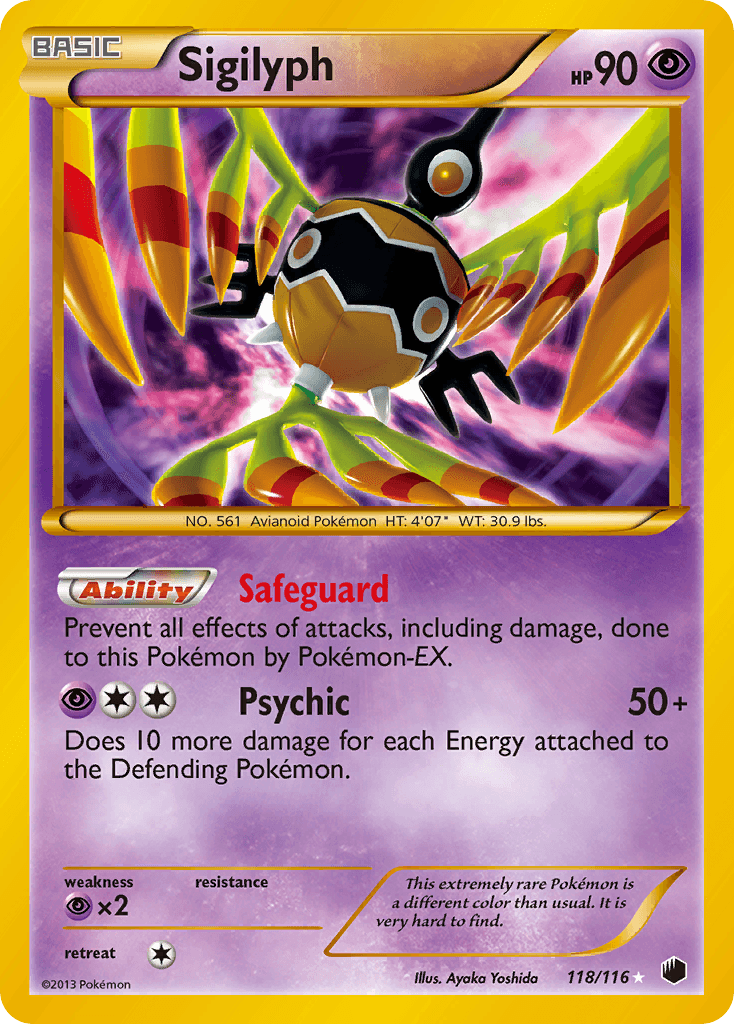 Sigilyph, carta 118 de Plasma Freeze