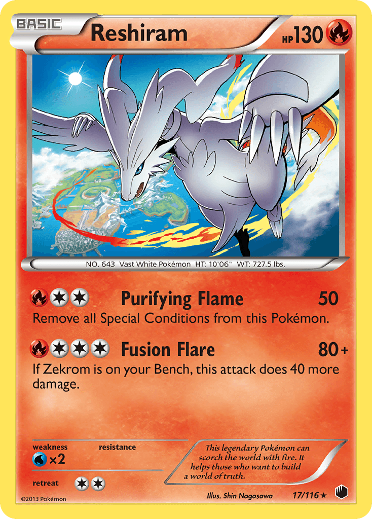 Reshiram, carta 17 de Plasma Freeze