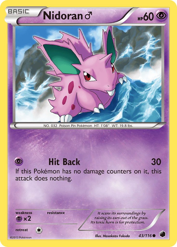 Nidoran♂, carta 43 de Plasma Freeze
