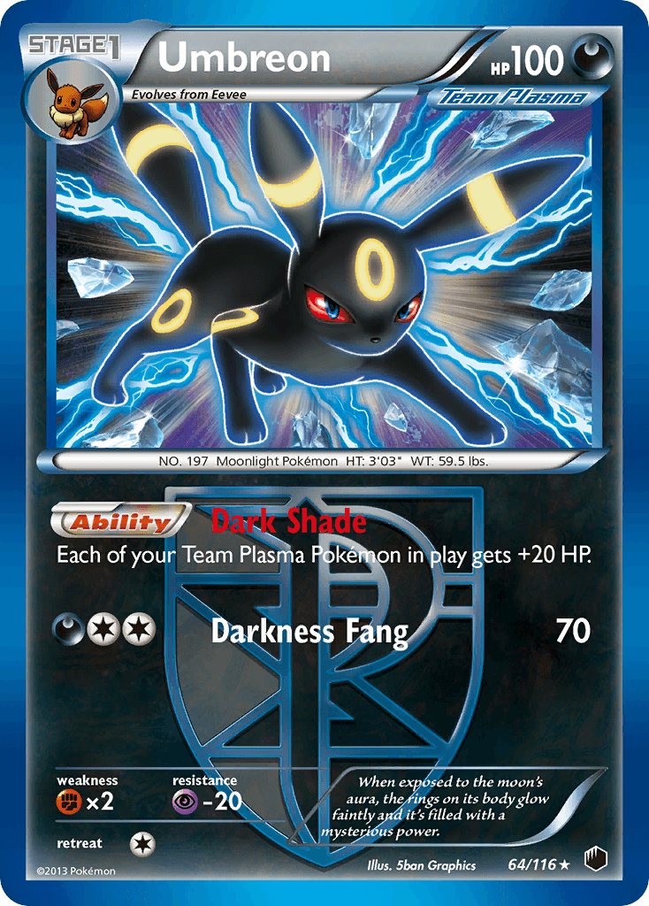 Umbreon, carta 64 de Plasma Freeze