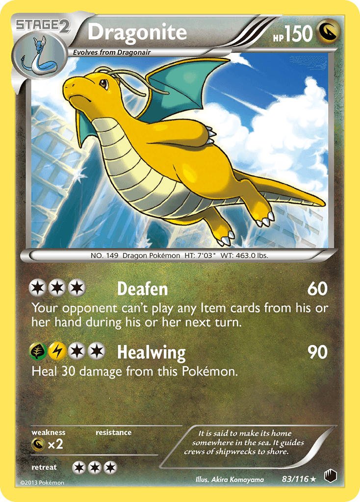 Dragonite, carta 83 de Plasma Freeze