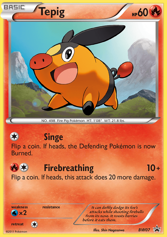 Tepig, carta BW07 de BW Black Star Promos