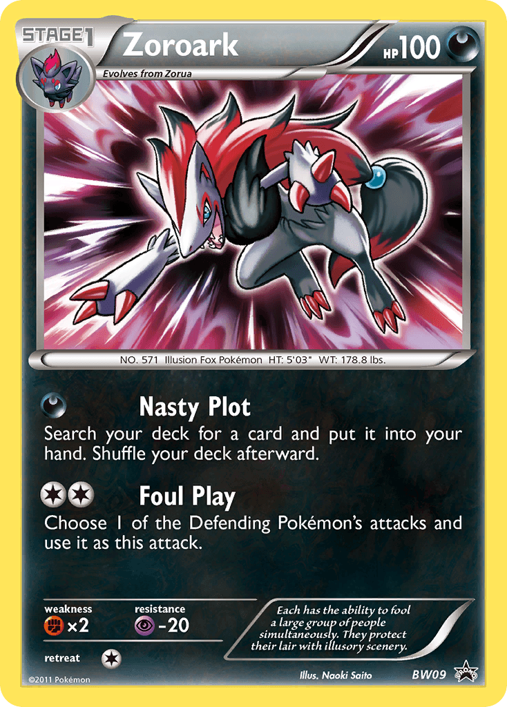Zoroark, carta BW09 de BW Black Star Promos