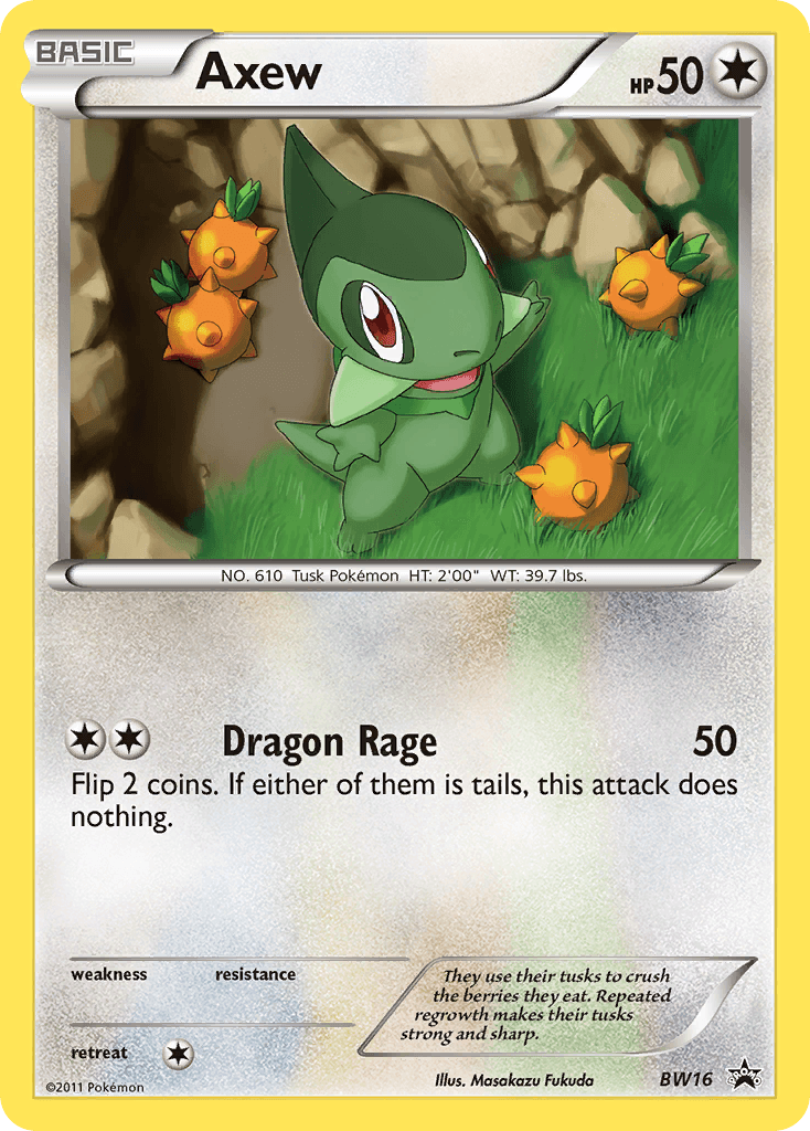 Axew, carta BW16 de BW Black Star Promos
