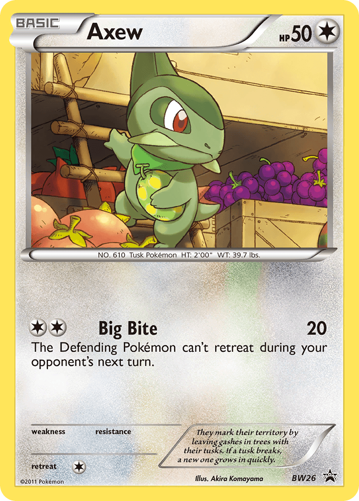 Axew, carta BW26 de BW Black Star Promos