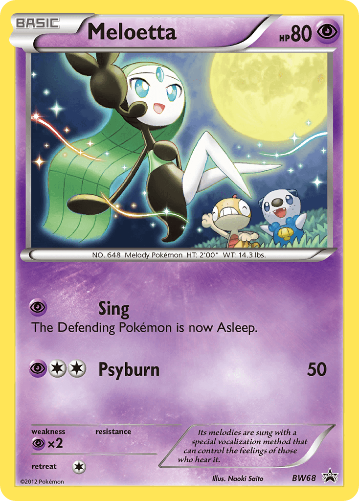 Meloetta, carta BW68 de BW Black Star Promos