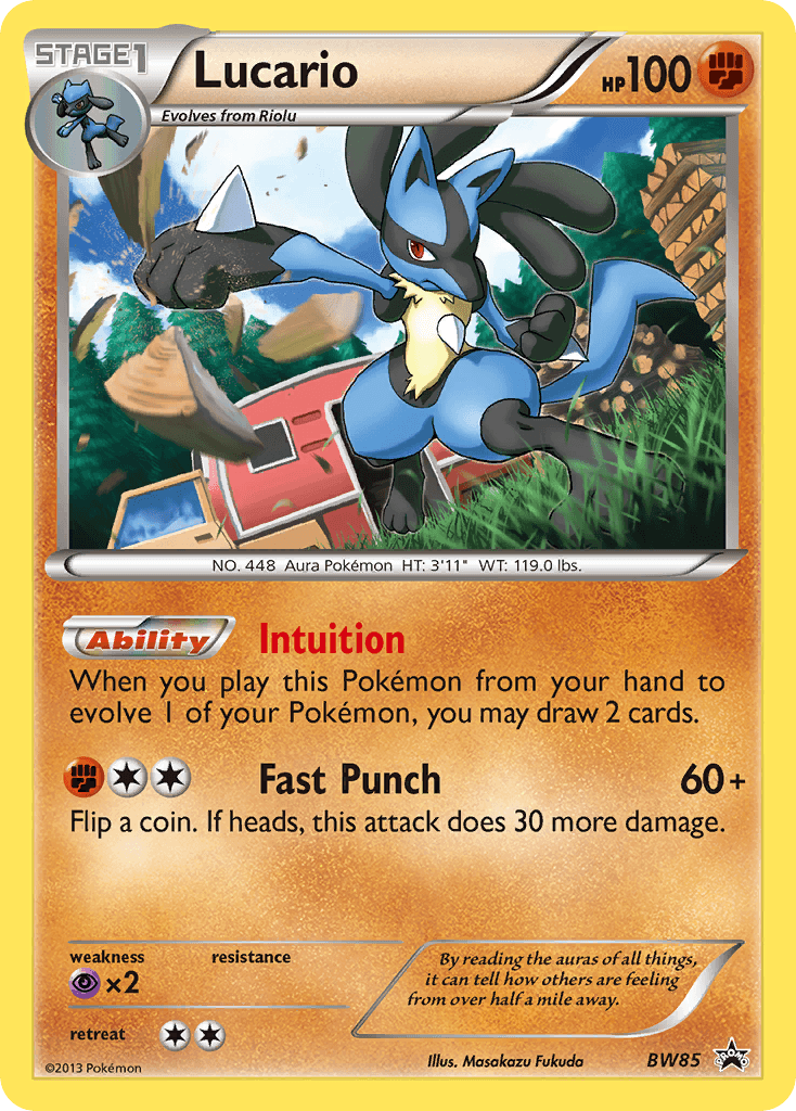 Lucario, carta BW85 de BW Black Star Promos