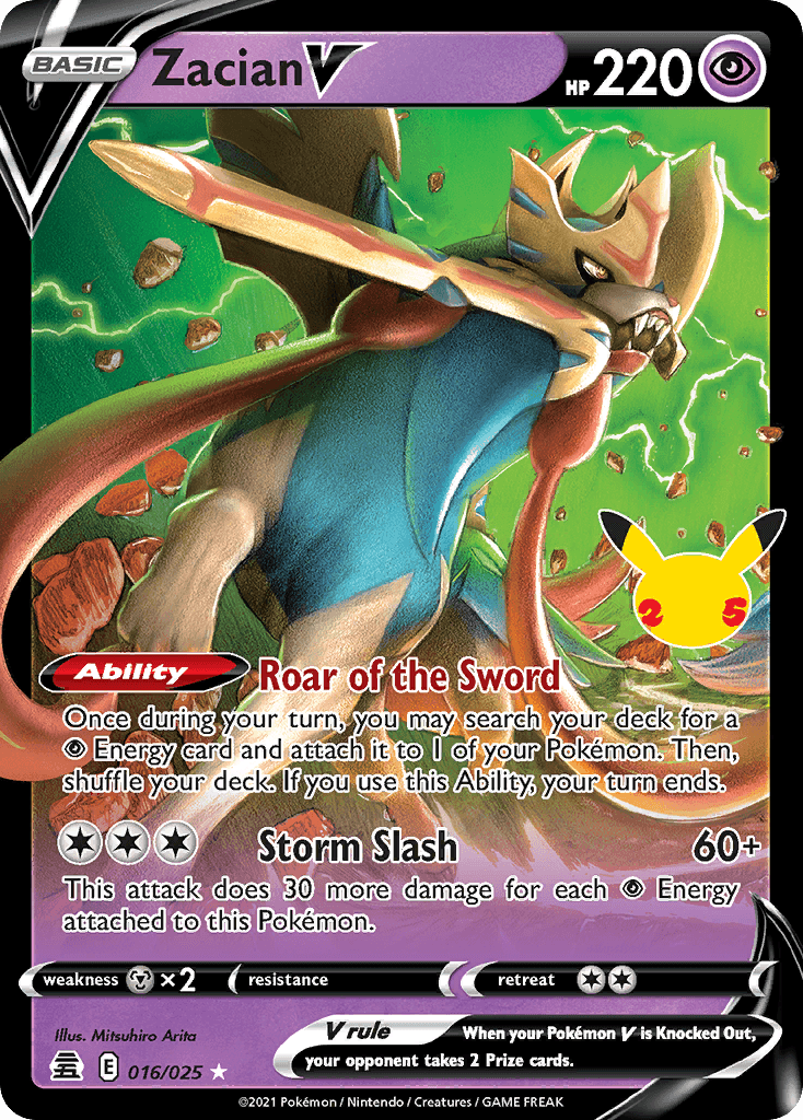 Zacian V, carta 16 de Celebrations