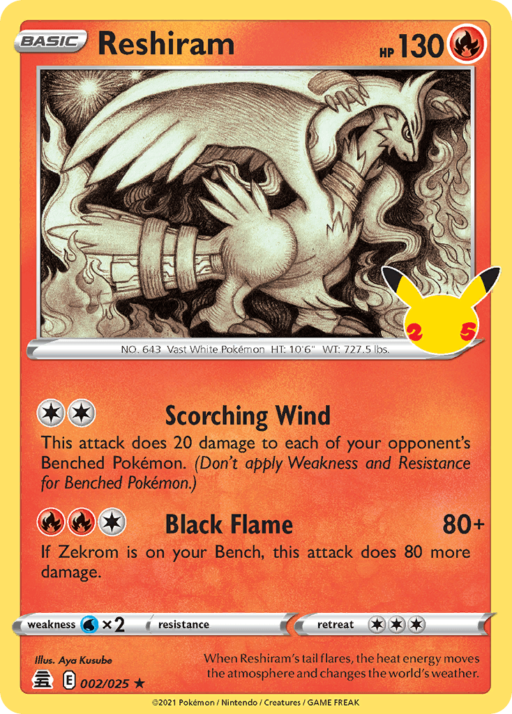 Reshiram, carta 2 de Celebrations