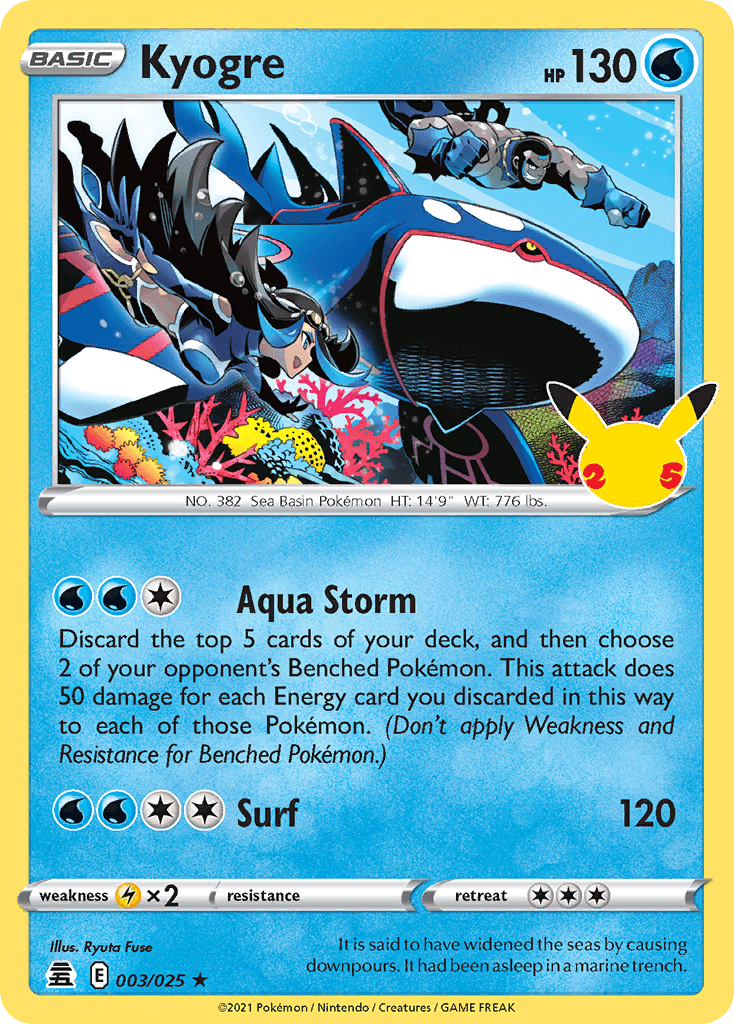 Kyogre, carta 3 de Celebrations