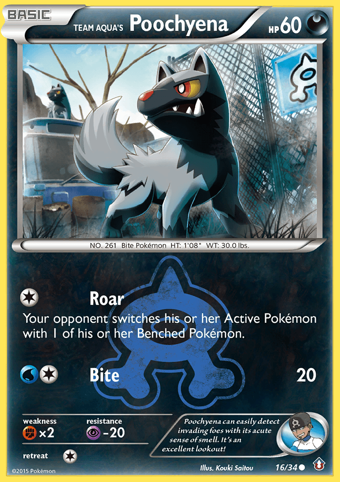 Team Aqua's Poochyena, carta 16 de Double Crisis