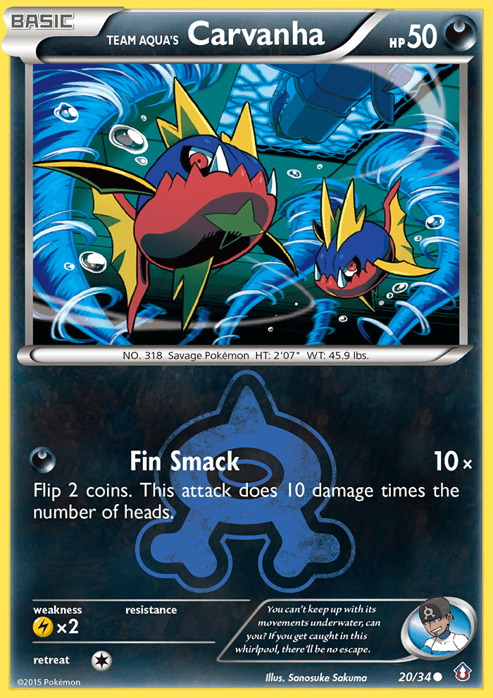 Team Aqua's Carvanha, carta 20 de Double Crisis
