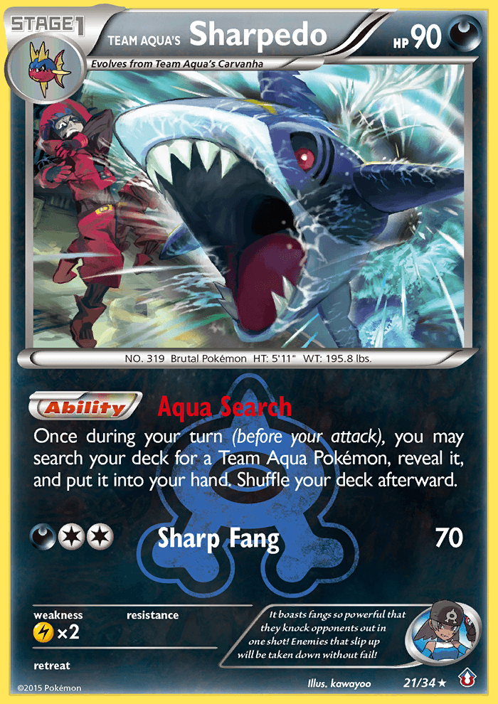 Team Aqua's Sharpedo, carta 21 de Double Crisis