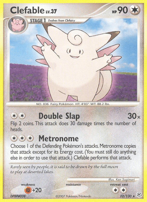 Clefable, carta 22 de Diamond & Pearl