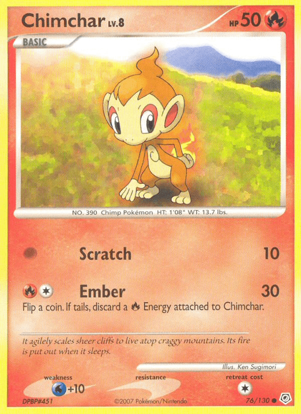 Chimchar, carta 76 de Diamond & Pearl