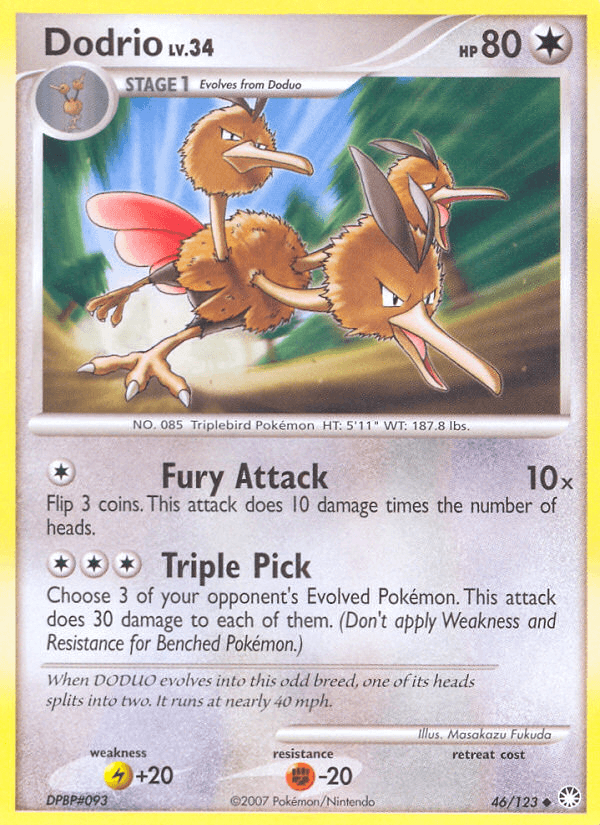 Dodrio, carta 46 de Mysterious Treasures