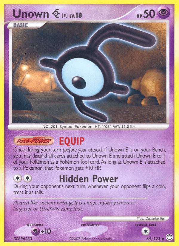 Unown E, carta 65 de Mysterious Treasures