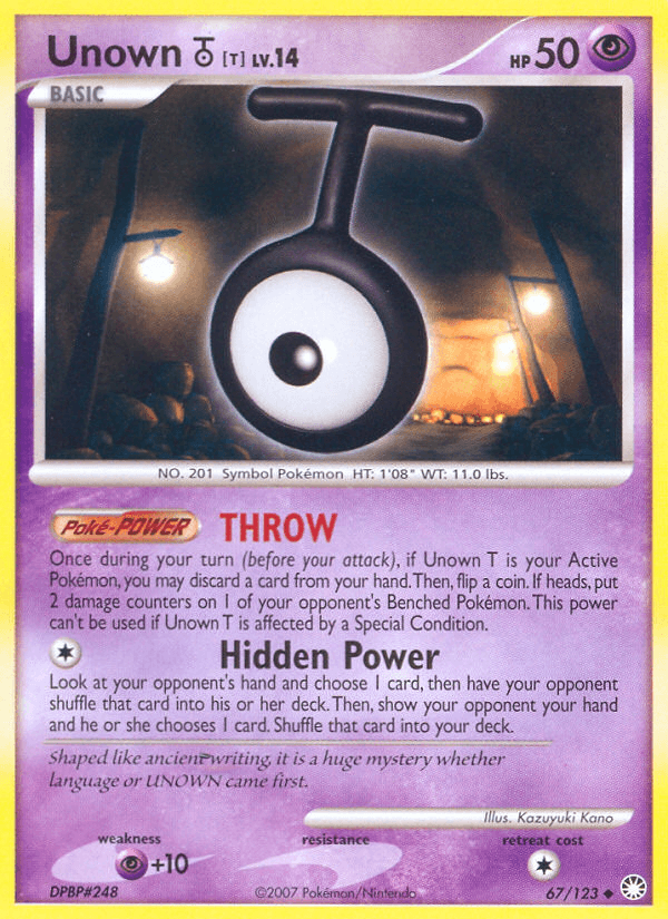Unown T, carta 67 de Mysterious Treasures