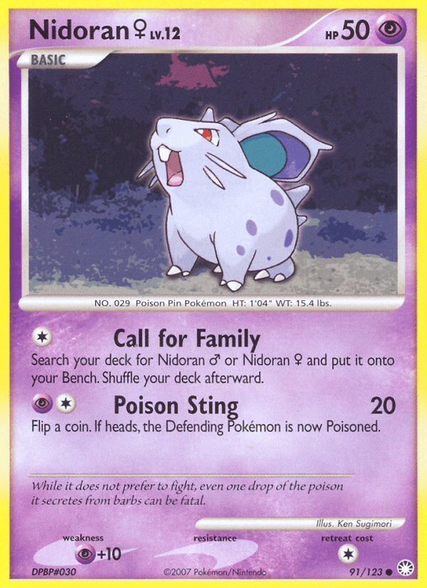 Nidoran♀, carta 91 de Mysterious Treasures