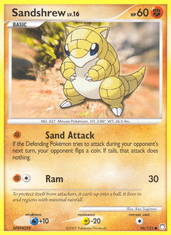 Sandshrew, carta 96 de Mysterious Treasures