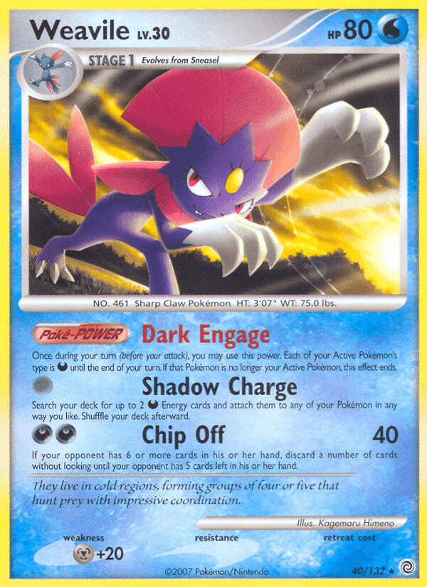 Weavile, carta 40 de Secret Wonders