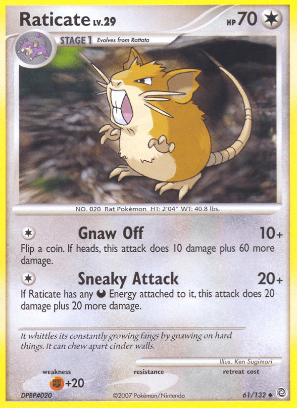 Raticate, carta 61 de Secret Wonders
