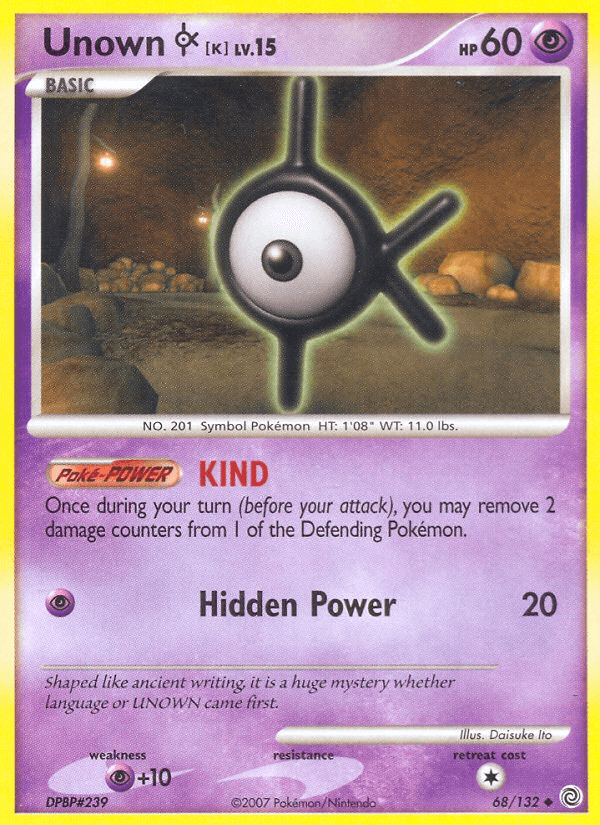 Unown K, carta 68 de Secret Wonders