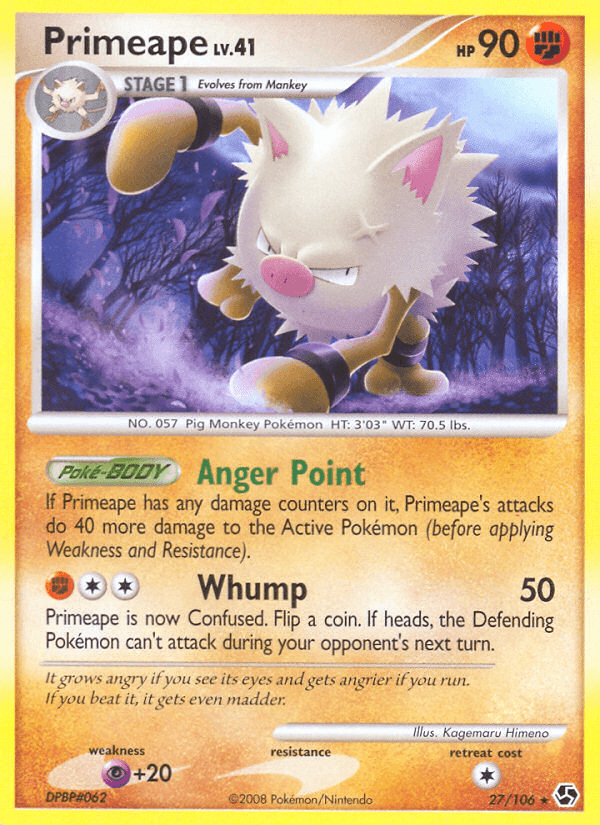 Primeape, carta 27 de Great Encounters
