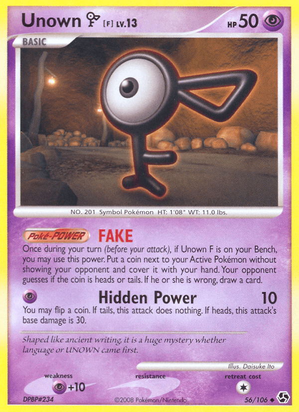 Unown F, carta 56 de Great Encounters