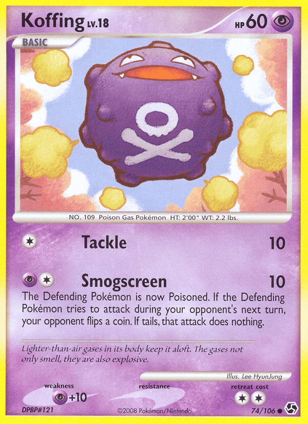 Koffing, carta 74 de Great Encounters