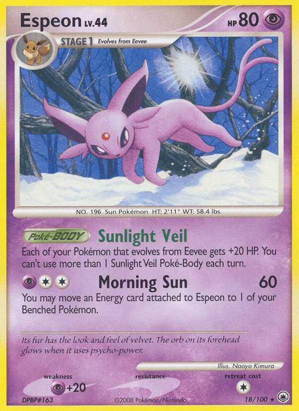 Espeon, carta 18 de Majestic Dawn