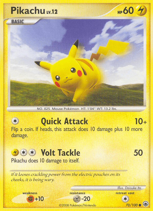 Pikachu, carta 70 de Majestic Dawn