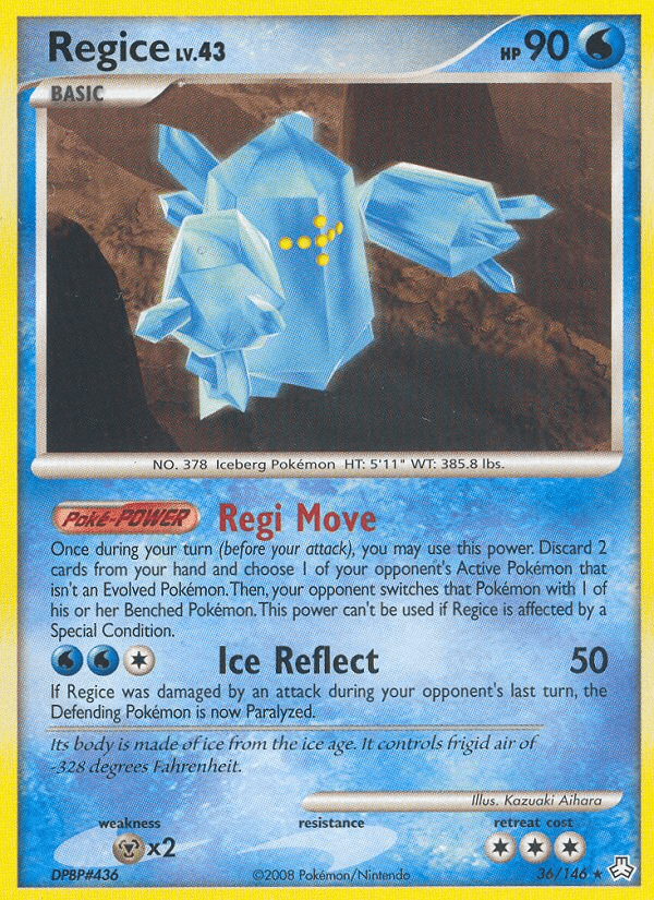 Regice, carta 36 de Legends Awakened