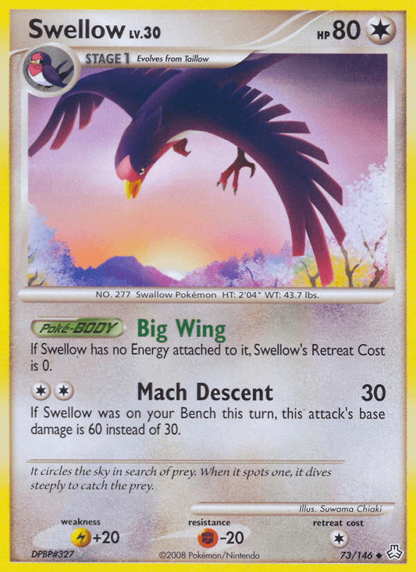 Swellow, carta 73 de Legends Awakened