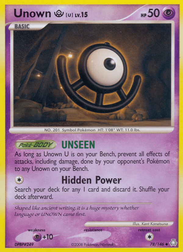 Unown U, carta 78 de Legends Awakened