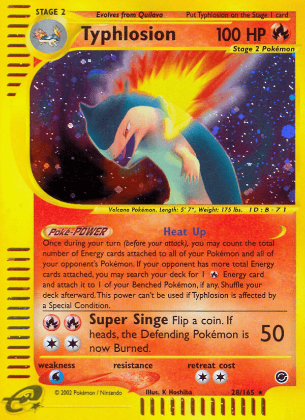 Typhlosion, carta 28 de Expedition Base Set