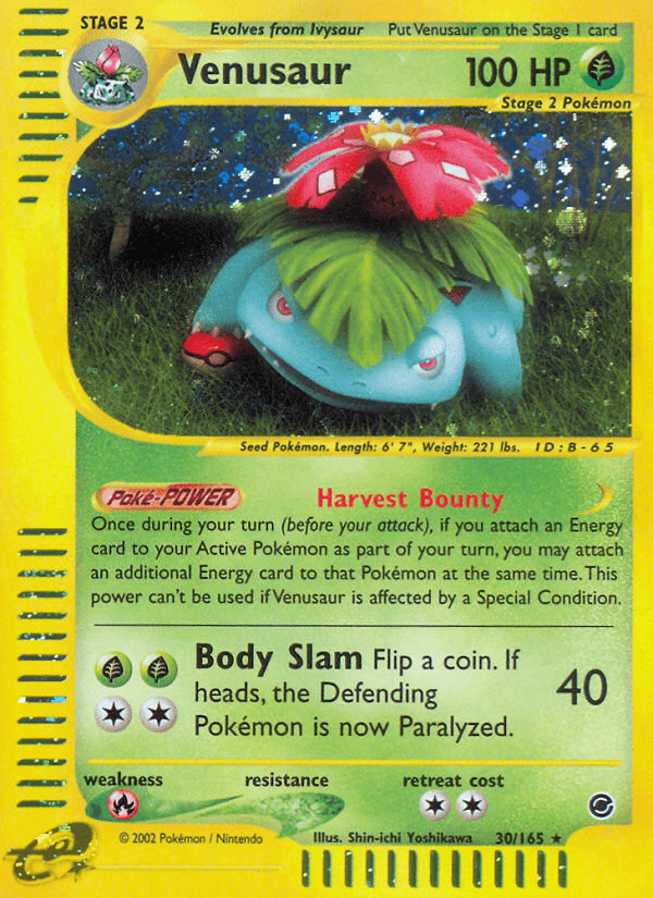 Venusaur, carta 30 de Expedition Base Set