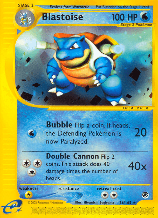 Blastoise, carta 36 de Expedition Base Set