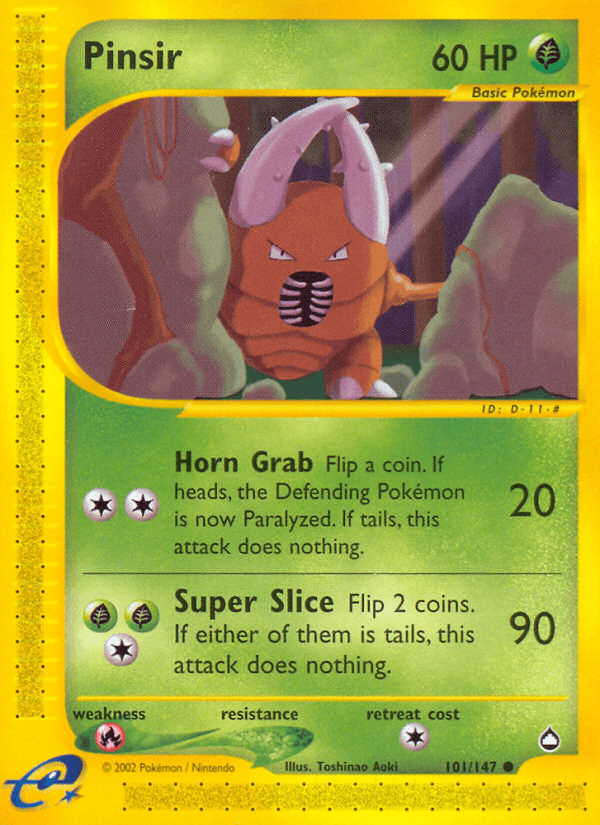 Pinsir, carta 101 de Aquapolis