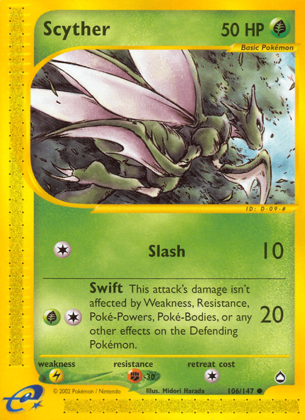 Scyther, carta 106 de Aquapolis
