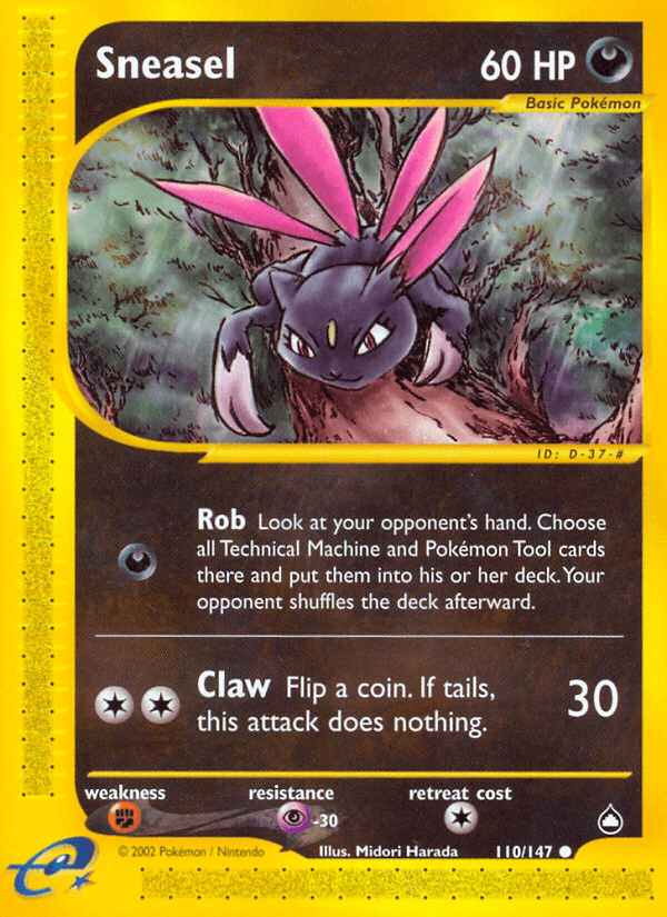 Sneasel, carta 110 de Aquapolis
