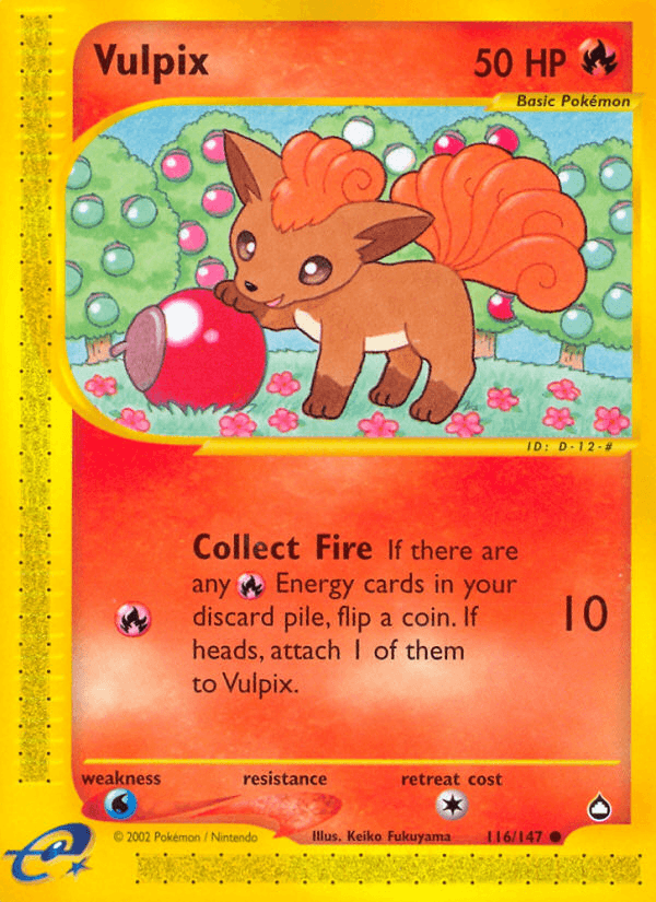 Vulpix, carta 116 de Aquapolis