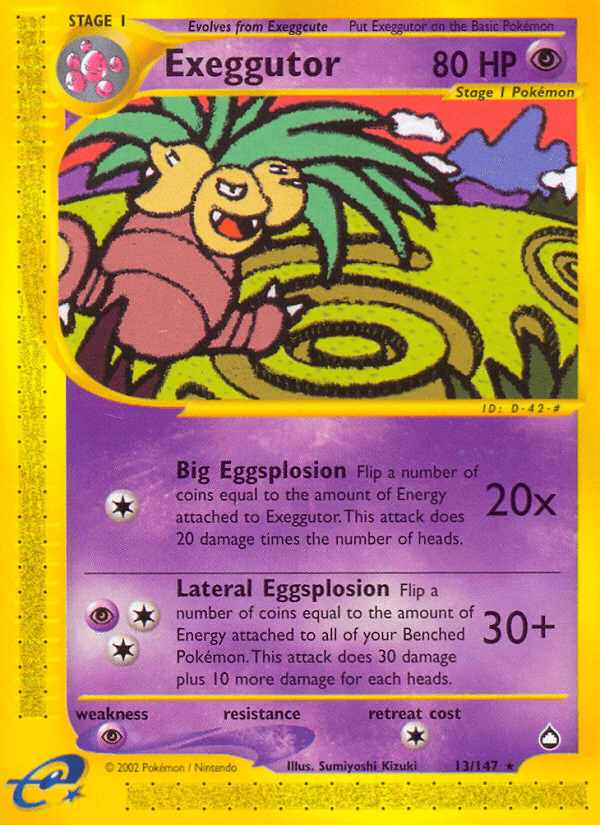 Exeggutor, carta 13 de Aquapolis