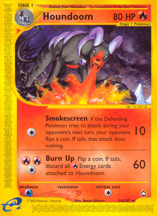 Houndoom, carta 14 de Aquapolis