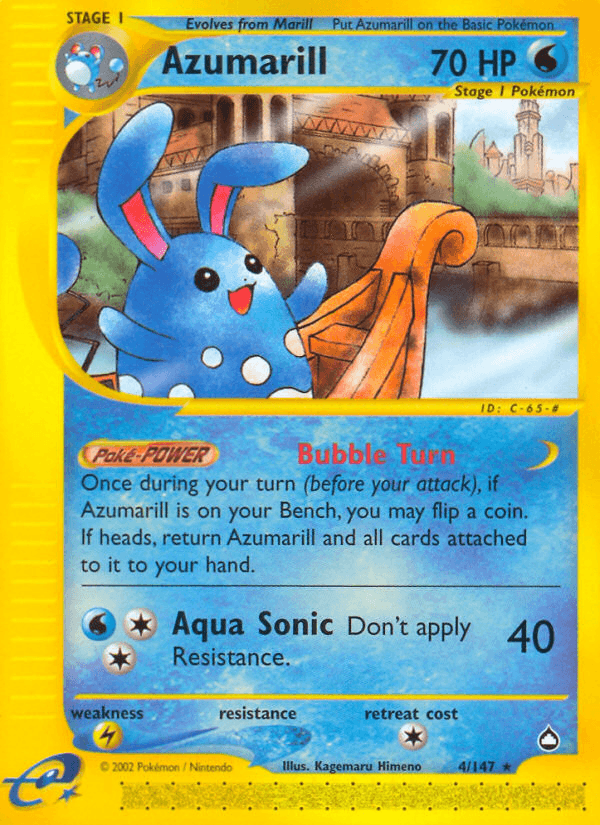 Azumarill, carta 4 de Aquapolis