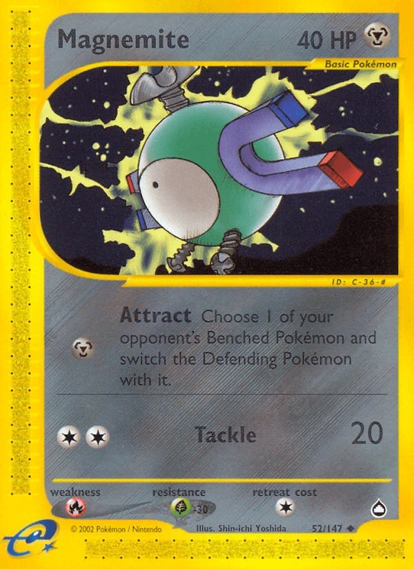 Magnemite, carta 52 de Aquapolis